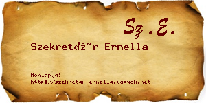 Szekretár Ernella névjegykártya